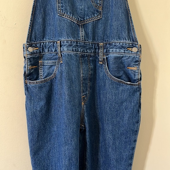 Levi's Original Skinny Medium Wash 100% Cotton Overalls Size Large - Picture 4 of 12